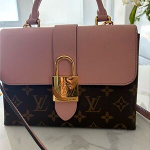 Authentic Louis Vuitton Brown Monogram & Pink Top-Handle Satchel